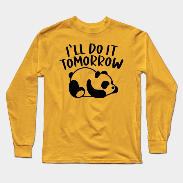 Lazy Panda Bear Long Sleeve T-Shirt by FUNNYTIMES